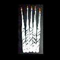 Nail Art Brush White & Black Stripes ( 5 pcs/set )
